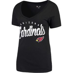 Women’s Arizona Cardinals Era Black Lateral V-Neck T-Shirt